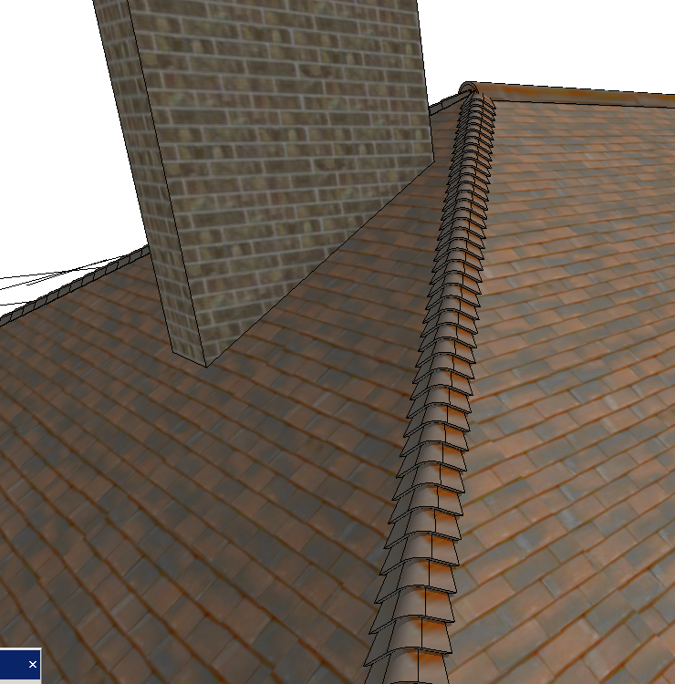Bonnet tile on roof