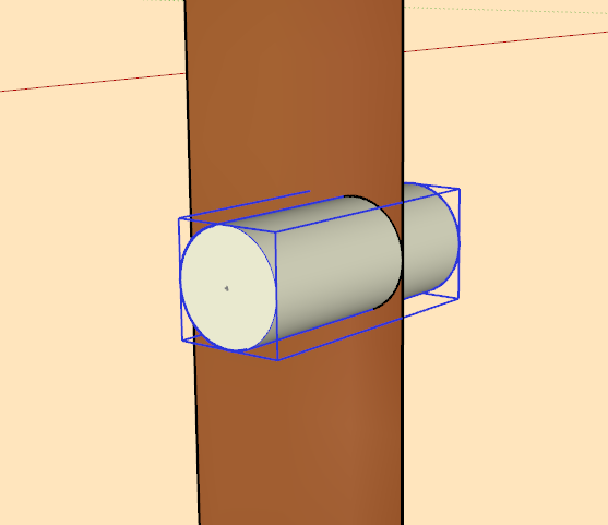 Grouped cylinder intersecting an ungrouped plane