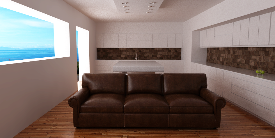 sofa in a kitchen