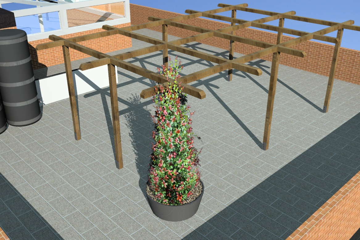 Shrub in place render