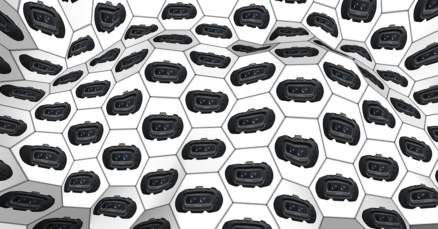 3D textured hexagon mesh