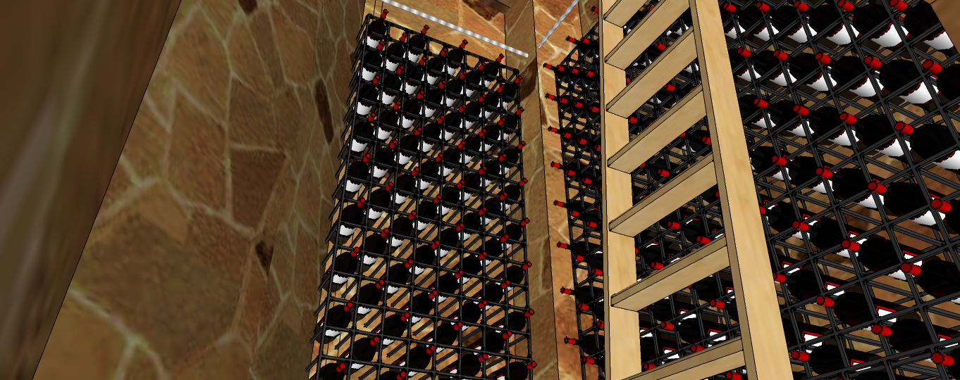 wine cellar behind stairs