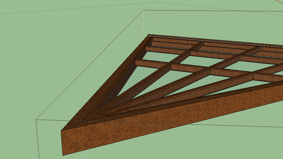 I made the frame line up to the vertical axis wherever it touches other parts, at the head and foot