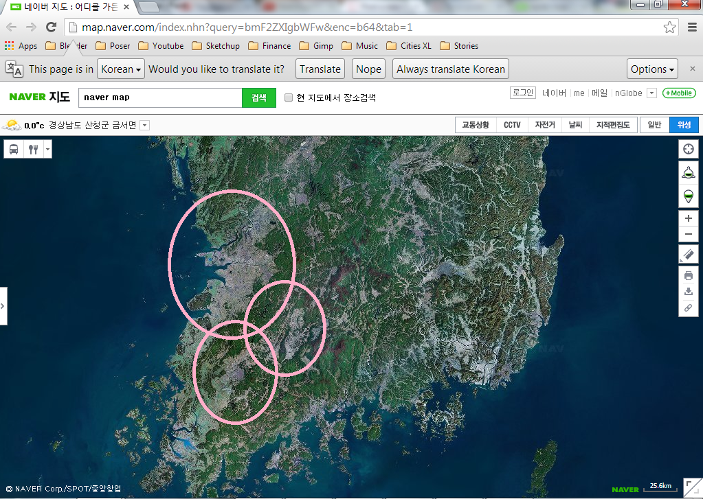 This is a screen shot of Naver Map and cities I want to photo texture. Each location is outside the scope of Google Maps.