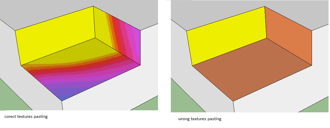Image for both cases (note yellow surface should look yellow in both cases, but other 2 are wrong)