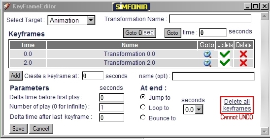 Keyframe Editor Dialog box, smaller with additions.