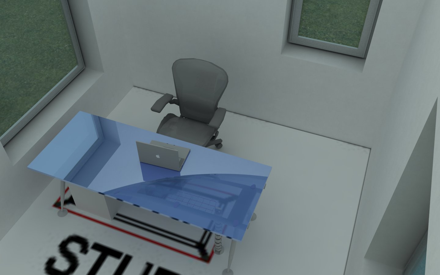 Had to see the render of the study with a desk off 3D Warehouse