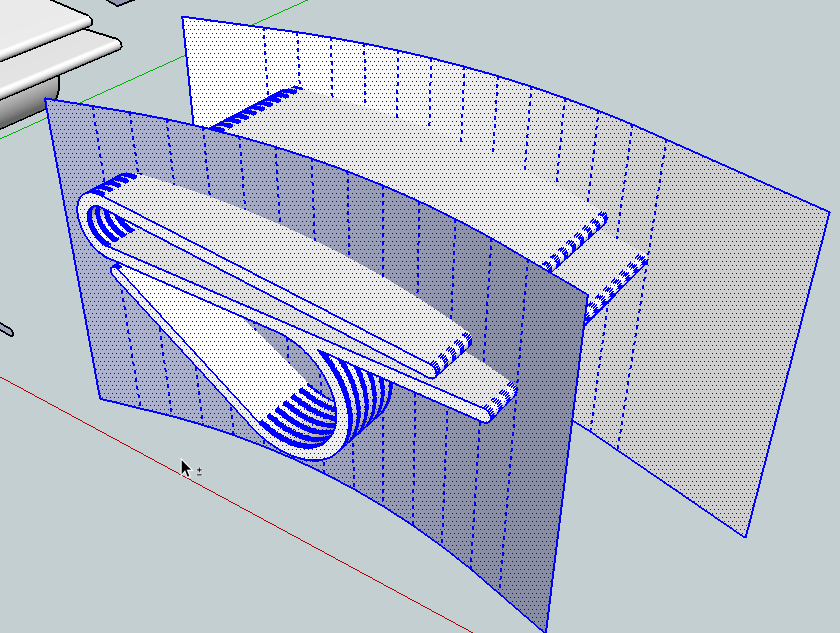 All geometry selected before intersection.