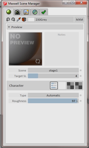Material settings