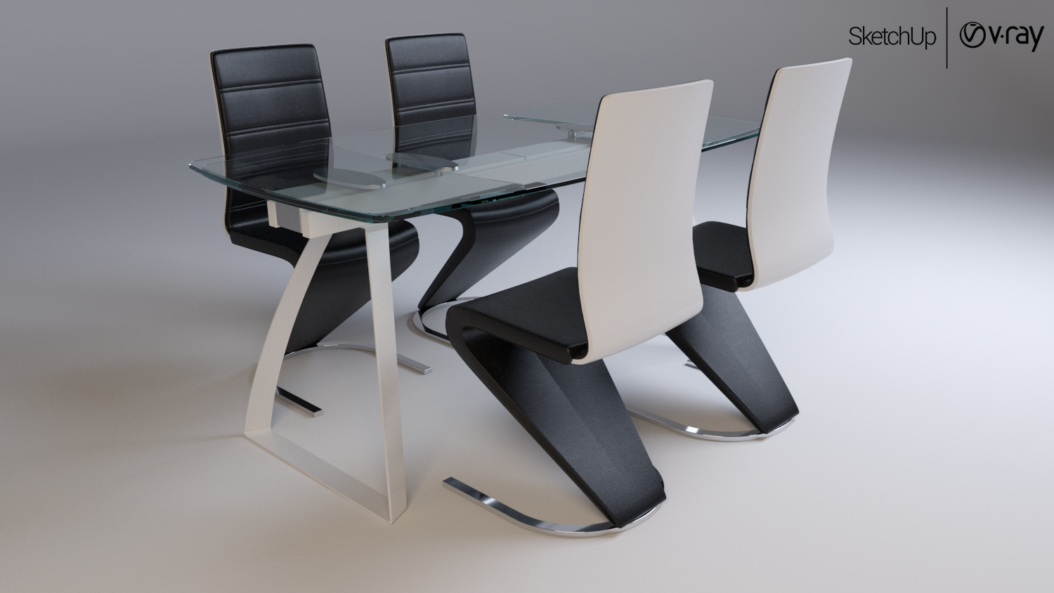 LONDON transparent table and chairs Signal H-669 black_1.png