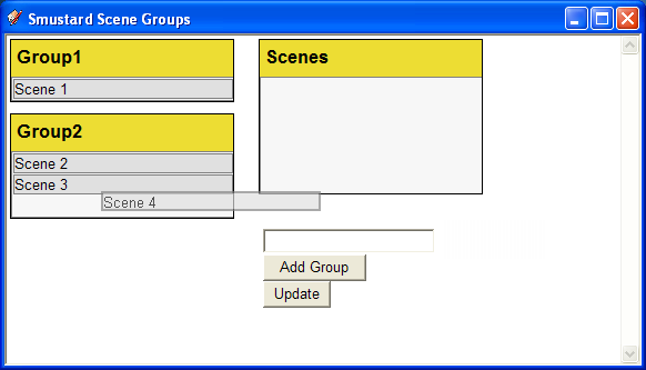 Scene 4 dragged from Scenes to a Group