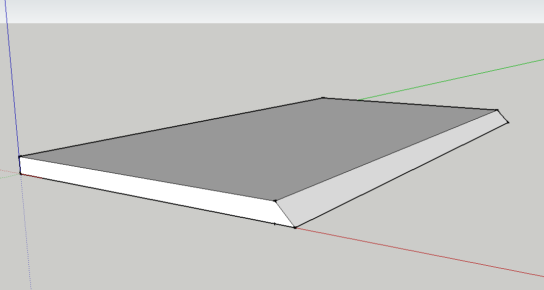Then I used the push/pull tool to essentially slide the corner of the piece away.