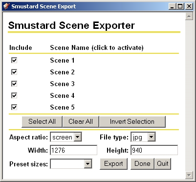 screenshot from SceneExporterPro