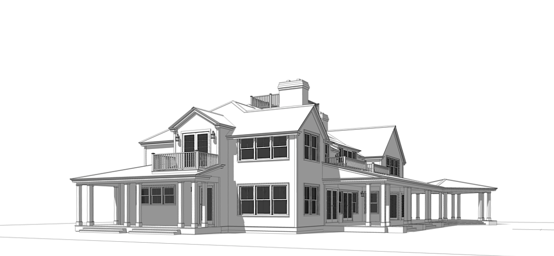 SketchUp view of house from side/rear