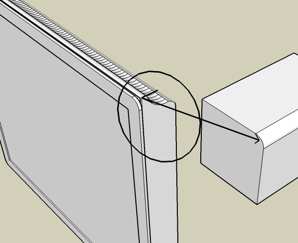 I need this corner to be smooth as in the pointed piece too.