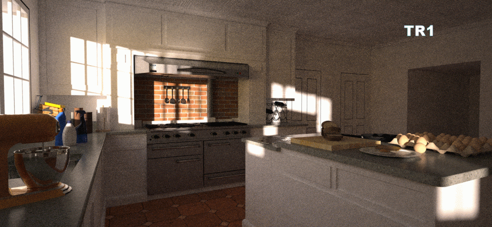 Animated gif showing renders of TR1 and TR1+ (as new enhanced TR1). Scene rendered by Pete Stoppel.