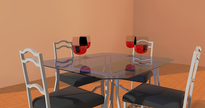 Wing Glasses on table in room