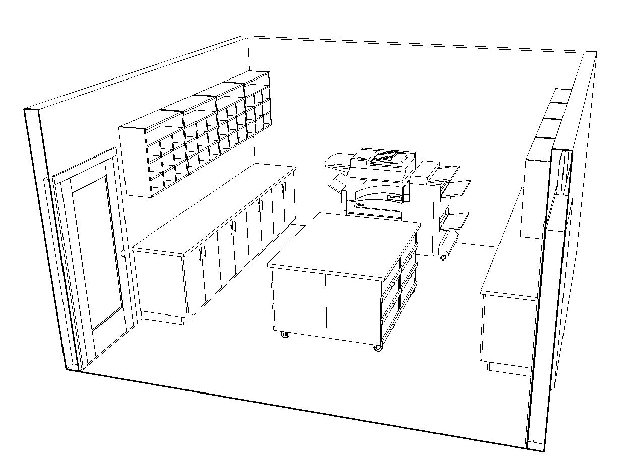 3D prespective in SU of finished room layout