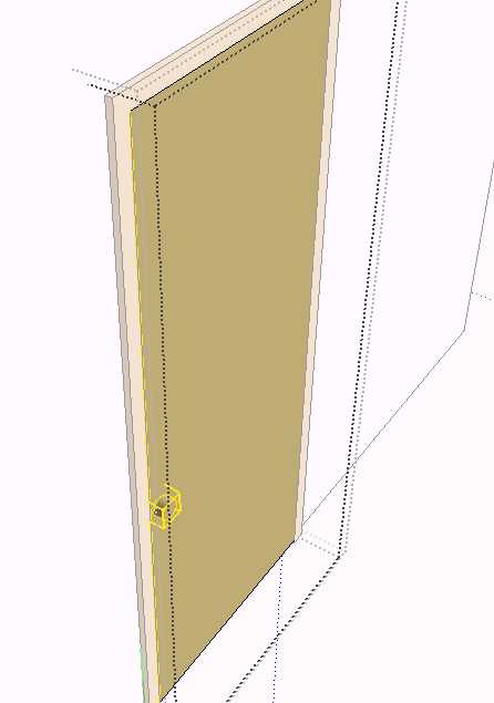 Close the door and correct size and handle position