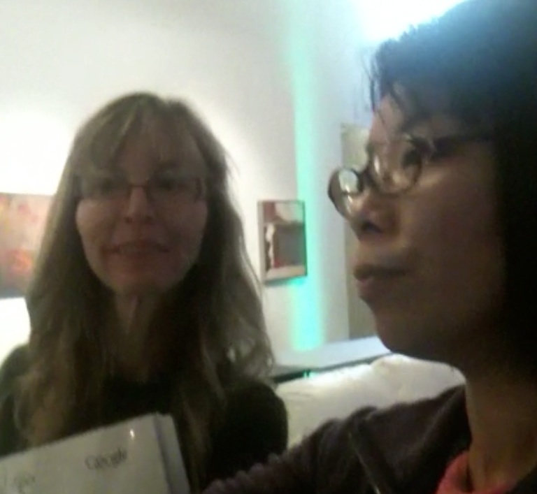 Tricia (looking) and Masako demoing SW.jpg