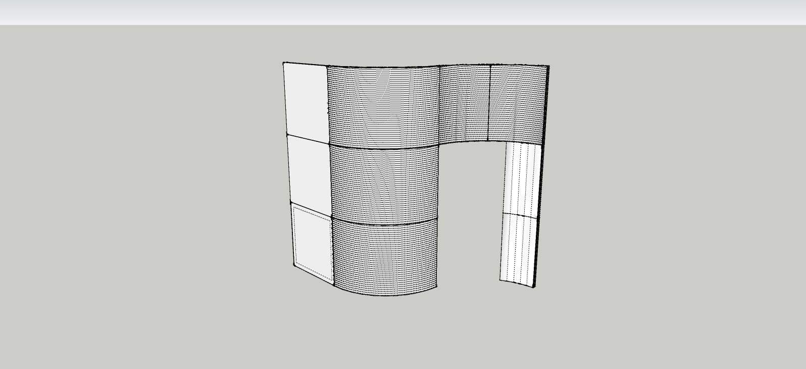 Curved surface made from panels