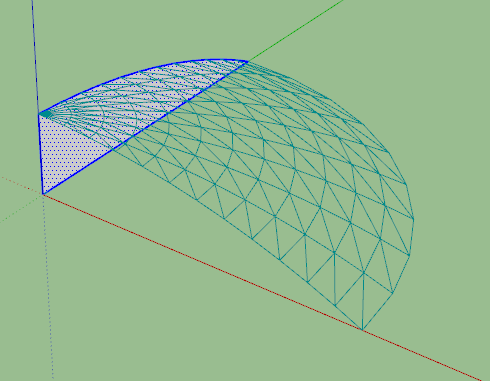 shows mesh before create. Vertical line is chosen axis of rotation